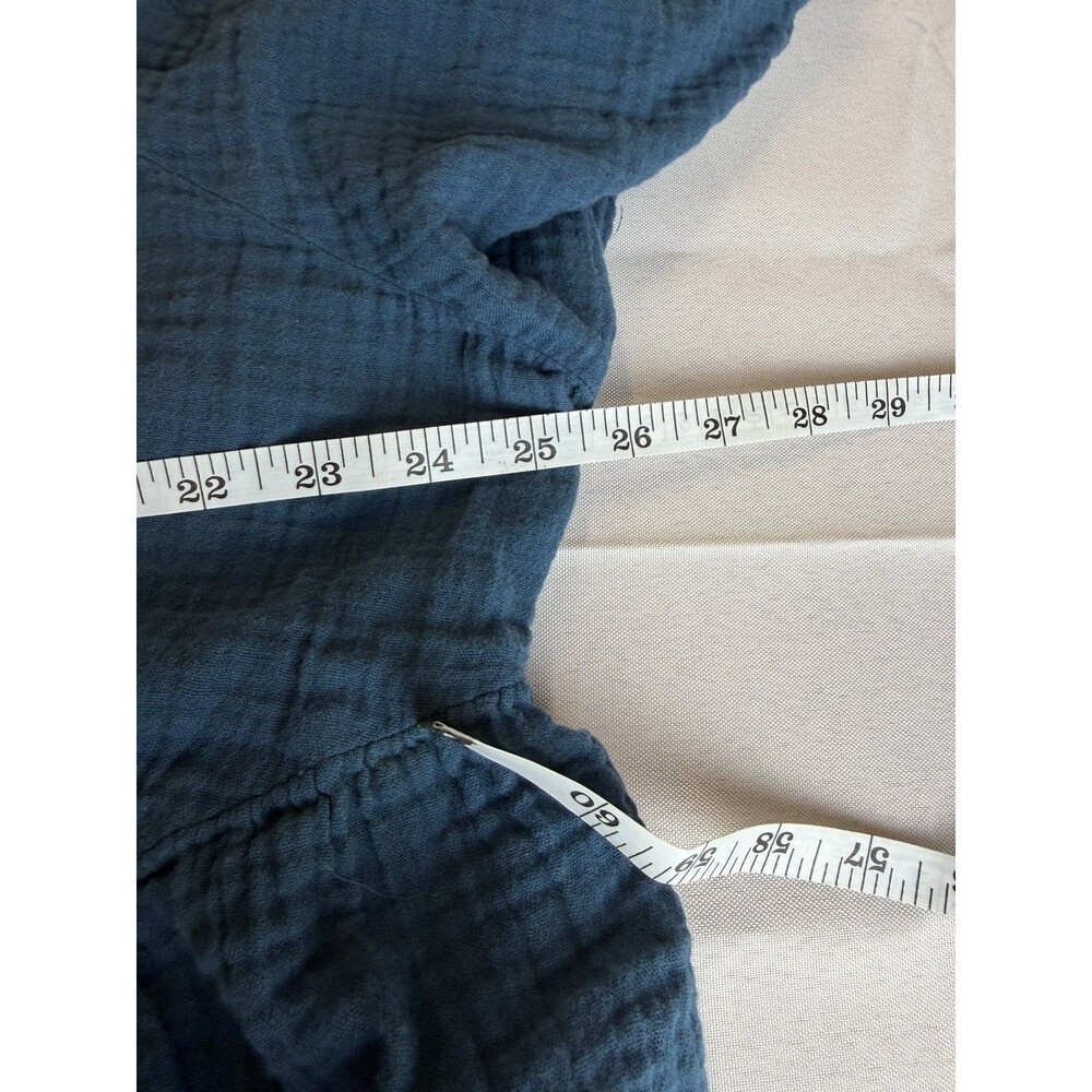 Old Navy Dress Womens 2X Teal Mini Flare Short Sleeve Ruffle Gauze Vneck Pockets - Picture 8 of 9